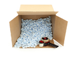 Cardboard Box and Shipping Peanuts